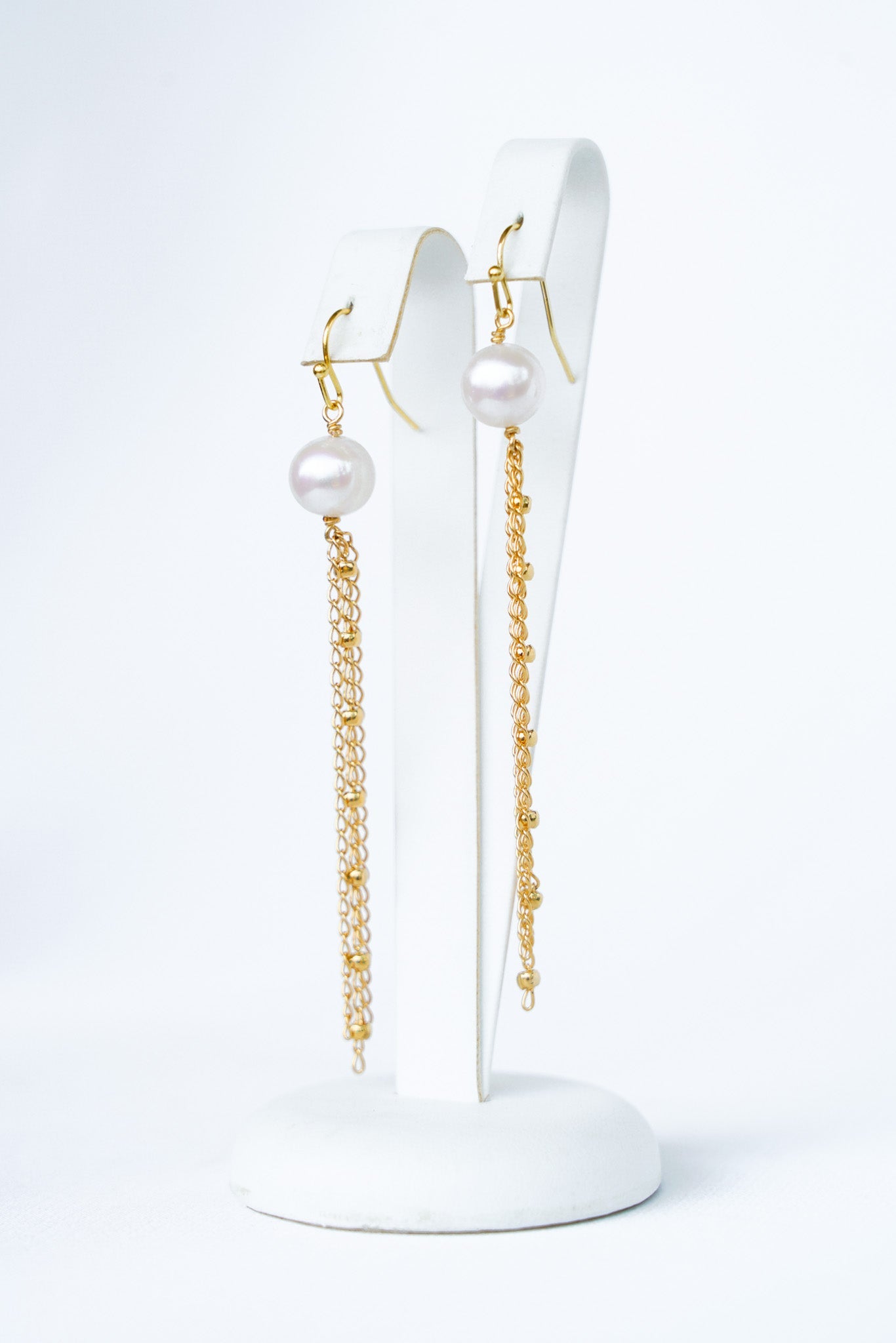 Gui - Boucles d'oreilles pendantes perles naturelles - Boucles d'oreilles longues - Atelier Lilac