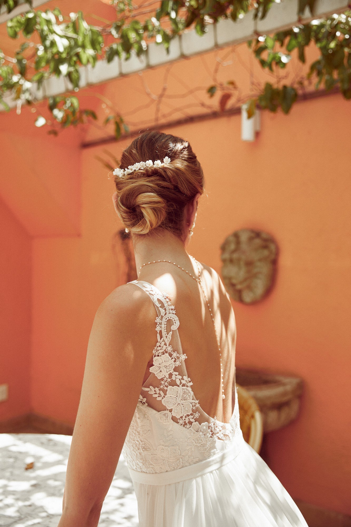 Livia - Pic à cheveux mariage fleurs en porcelaine - Pic double - Atelier Lilac