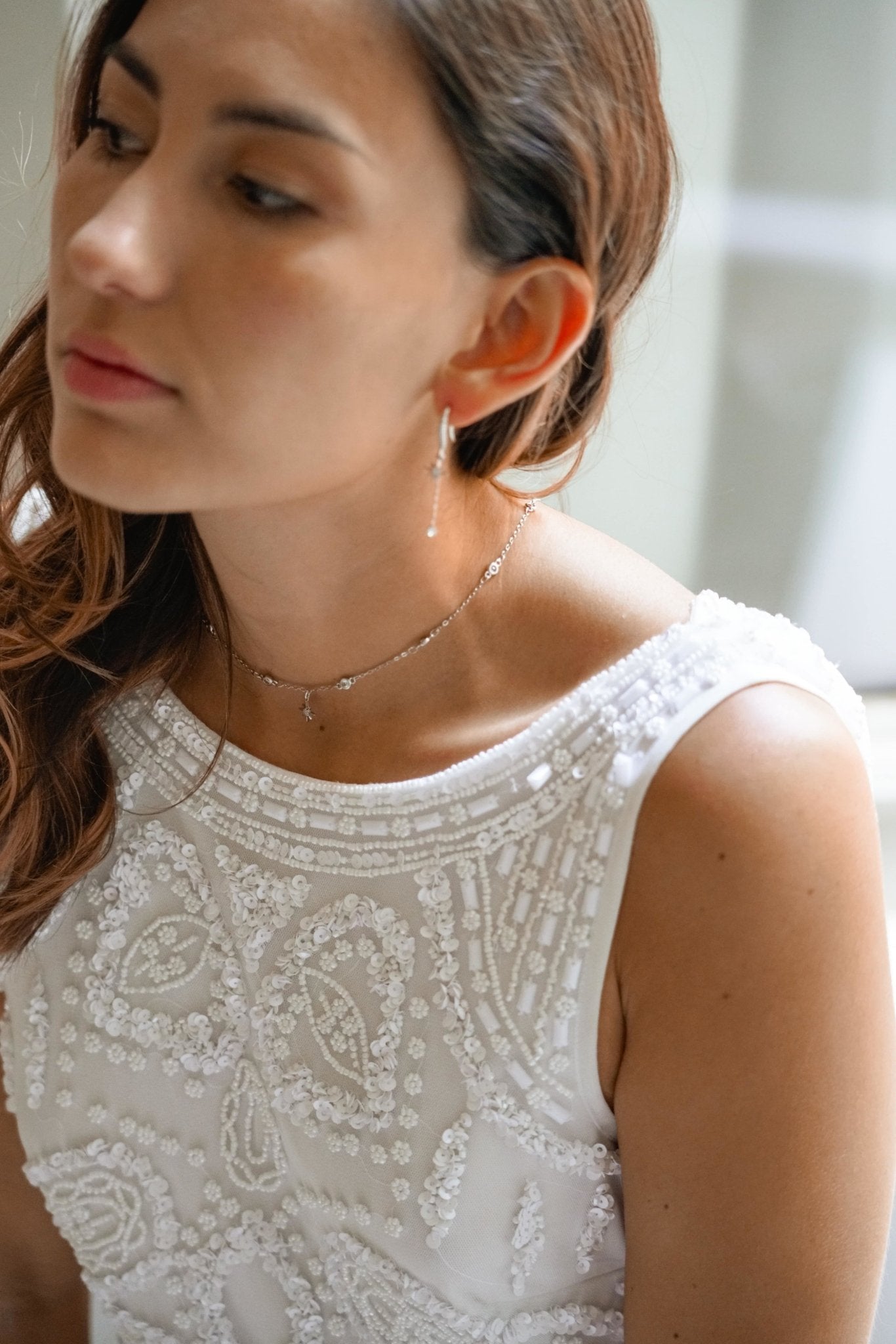 Lumineuse - Boucles d'oreilles célestes - Boucles d'oreilles longues - Atelier Lilac