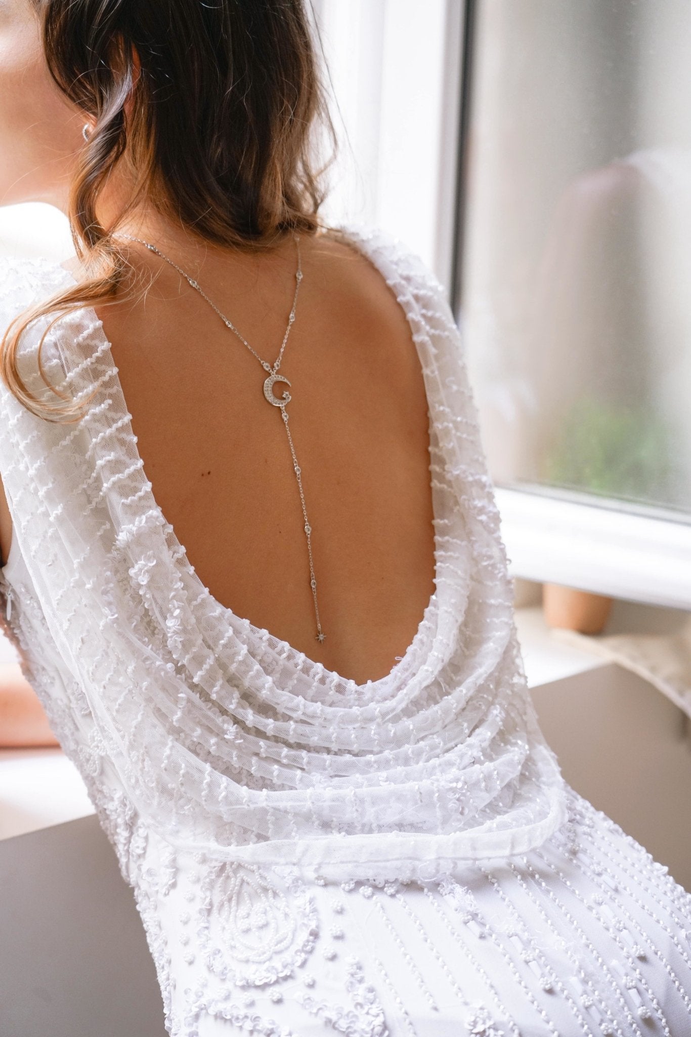 Lumineuse - Collier de dos céleste - Collier de dos - Atelier Lilac