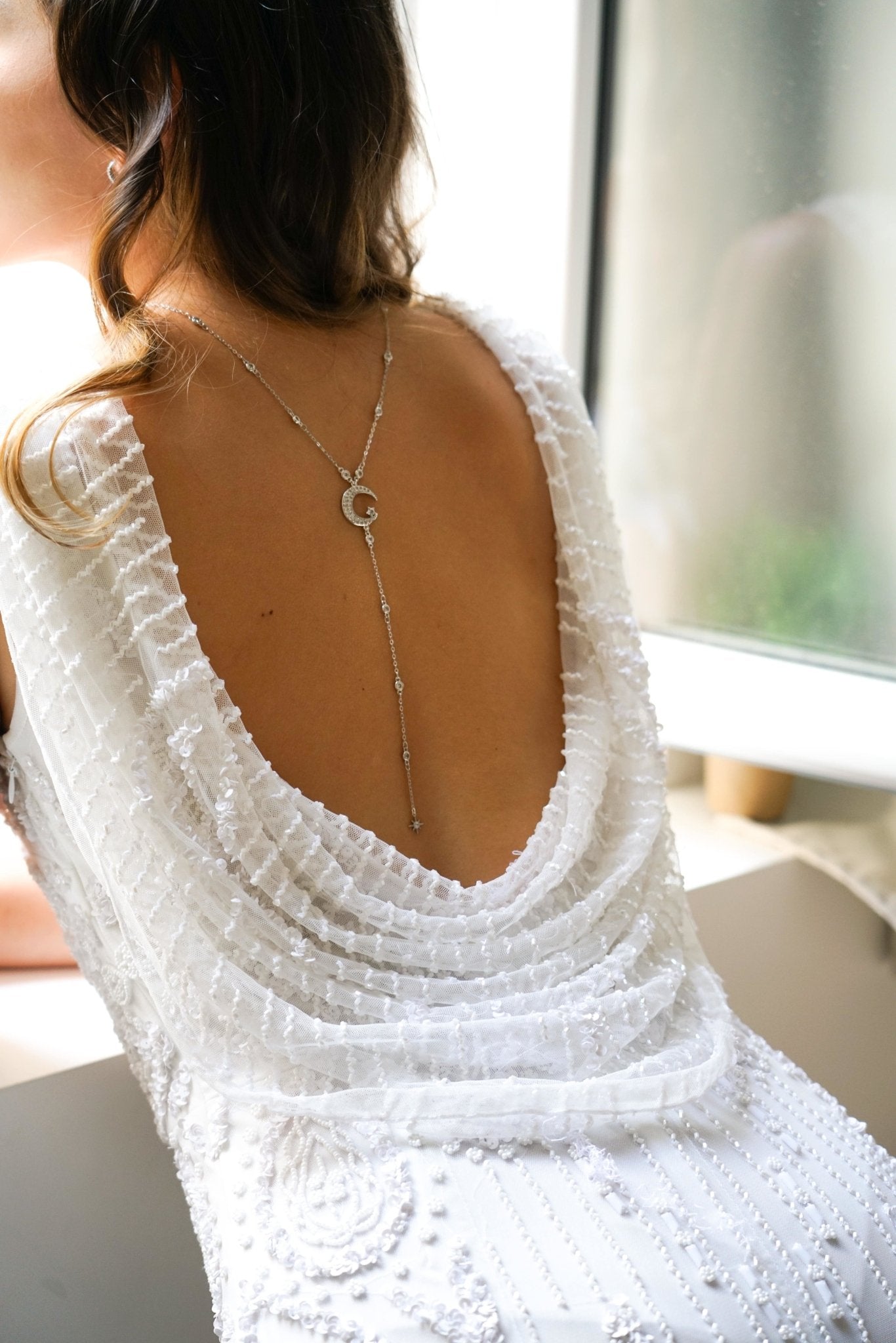 Lumineuse - Collier de dos céleste - Collier de dos - Atelier Lilac