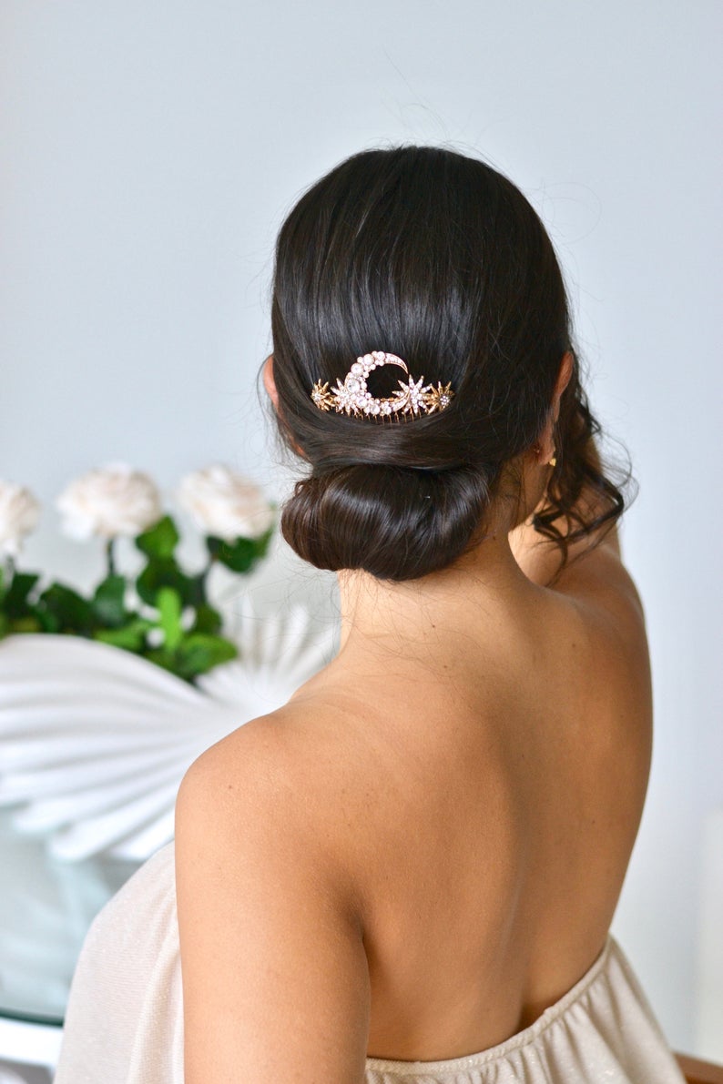 Lunaire - Peigne lune de mariée - Grand peigne - Atelier Lilac