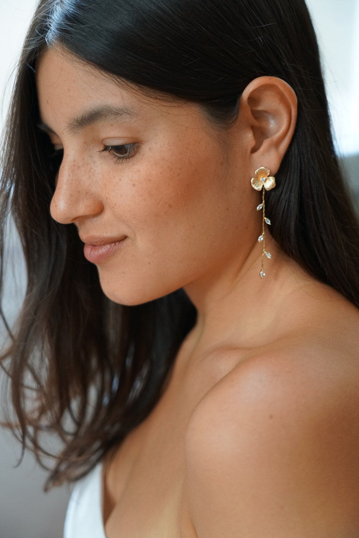 Suave - Boucles d'oreilles pendantes mariage - Boucles d'oreilles longues - Atelier Lilac