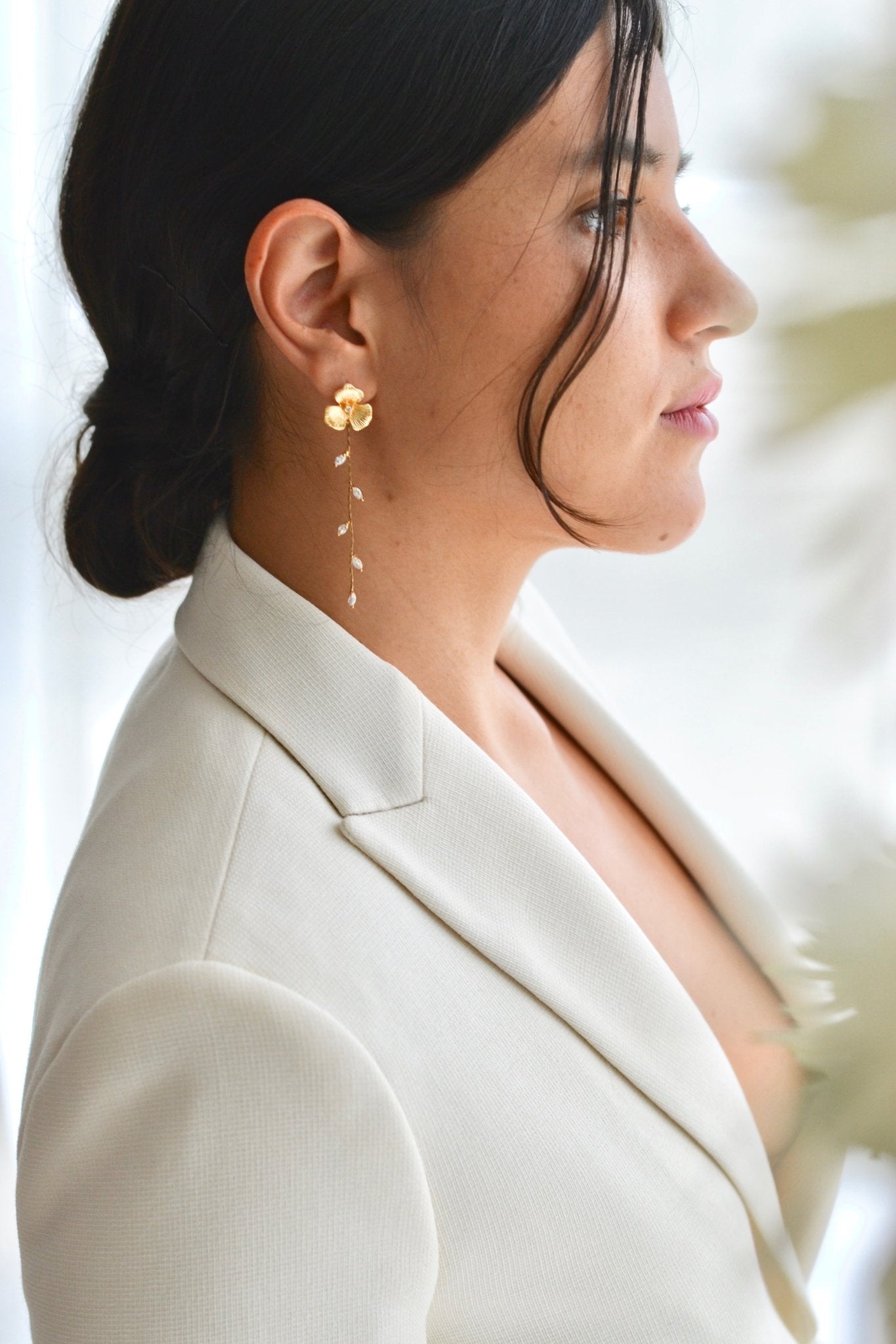 Suave - Boucles d'oreilles pendantes mariage - Boucles d'oreilles longues - Atelier Lilac