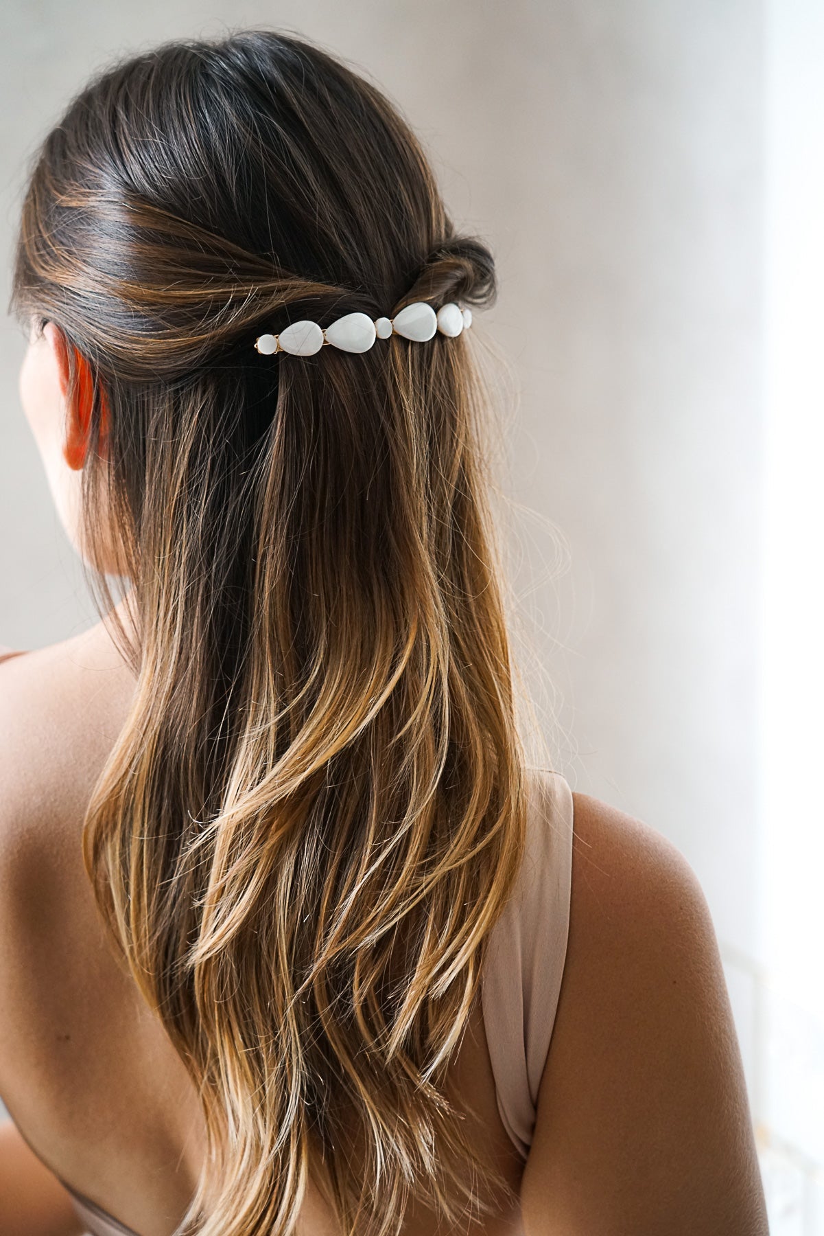 Venus - Barrette mariage gouttes perle mère - Barrettes - Atelier Lilac