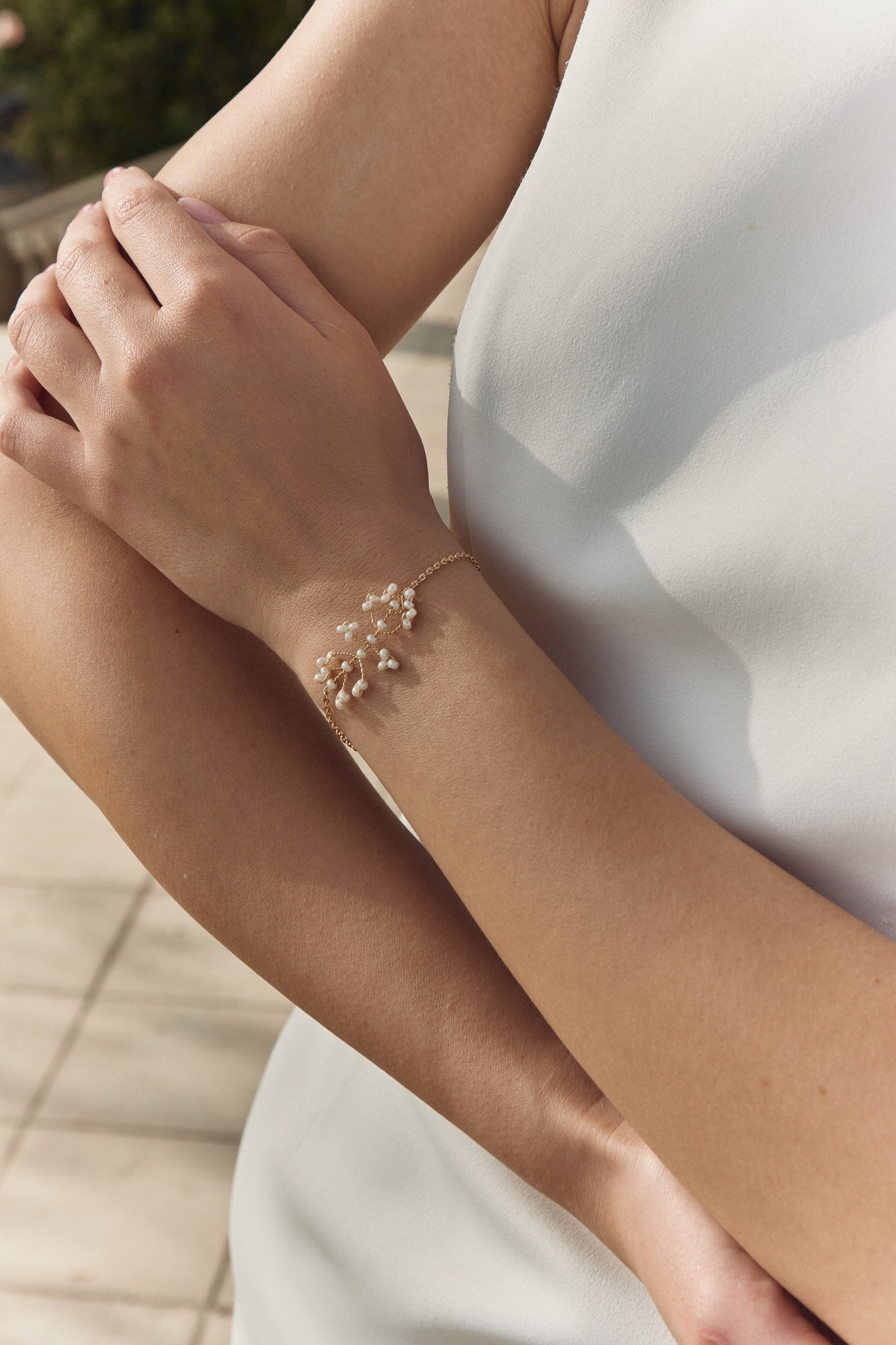 Colombe - Bracelet délicat de mariée en perles rocailles