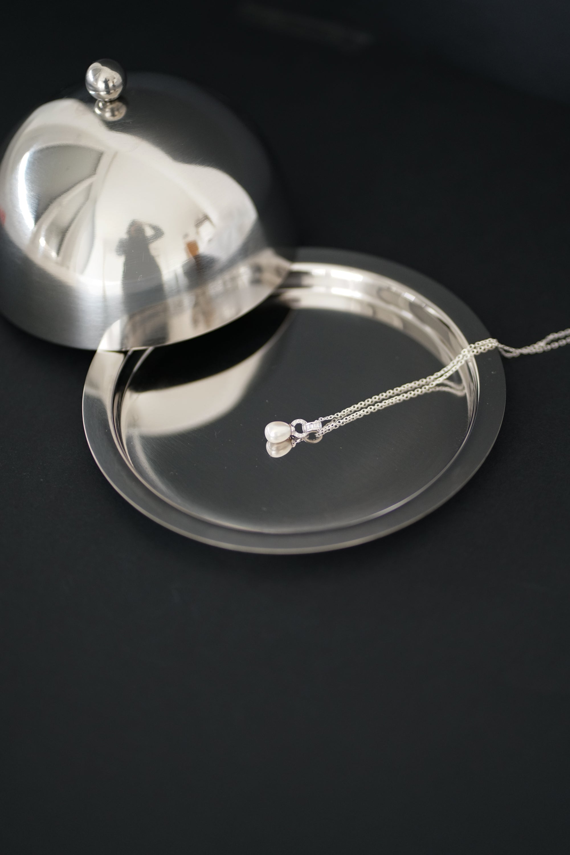 Kim - Collier Perle Naturelle, Zircons en Argent Massif