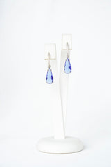 boucles d'oreilles mariage cristal de verre bleu pour respecter la tradition quelque chose de bleu