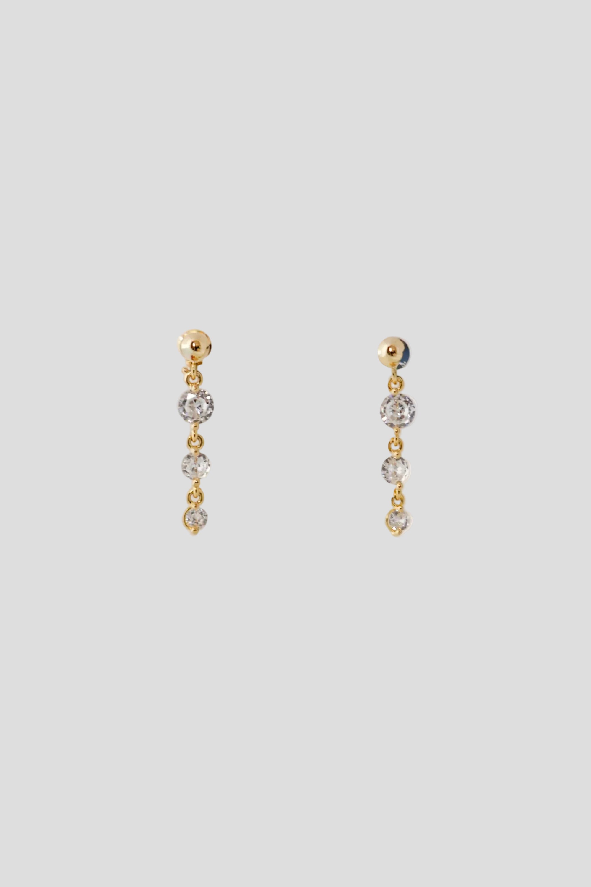  boucles d'oreilles 3 zircon rond sertis