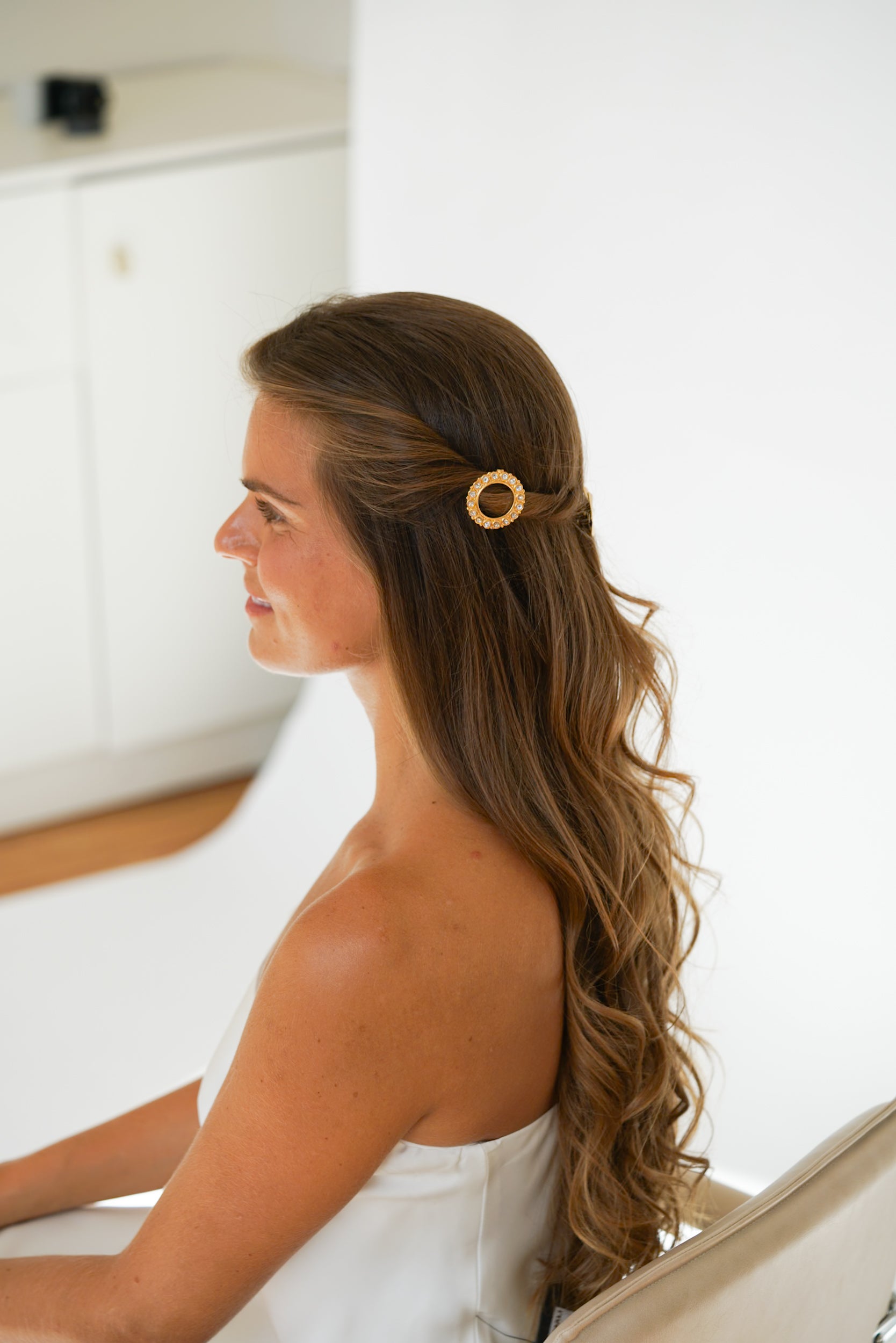 Zane - Barrette de coiffure Cercle et Zircon