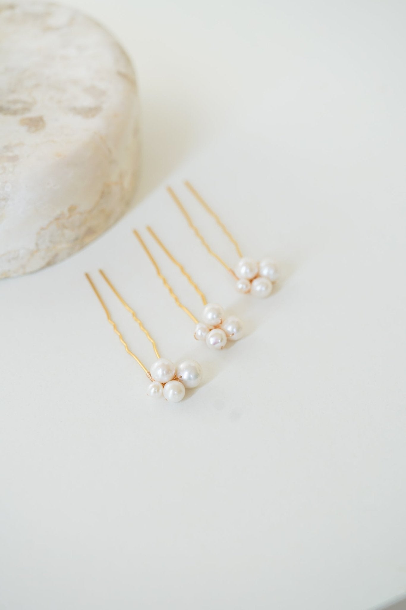 Ayanda - Épingles à cheveux en perles naturelles pour coiffure mariage - Pic - Atelier Lilac