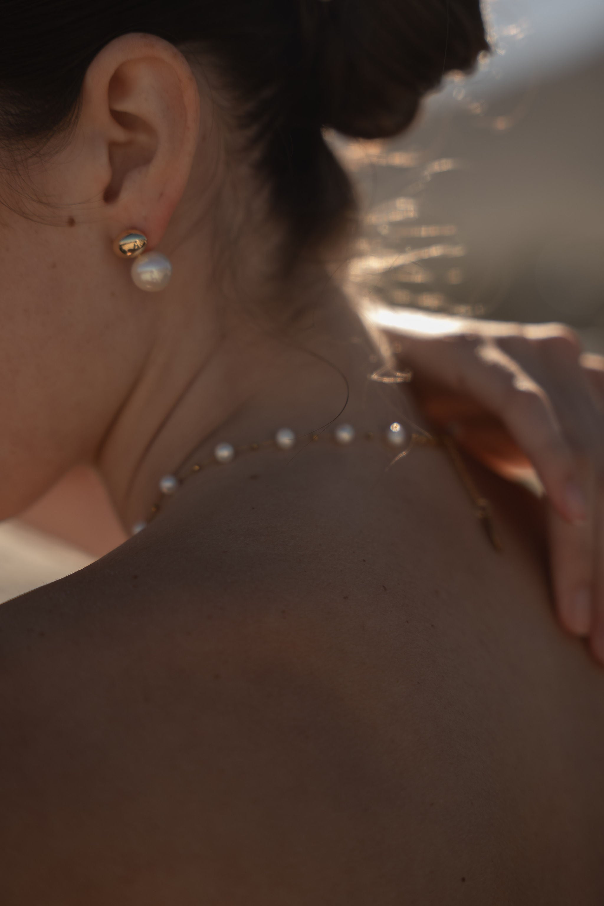 boucles d'oreilles courtes perle rondes 
