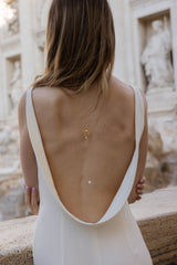 Firenze - colar floral com pérolas naturais nas costas