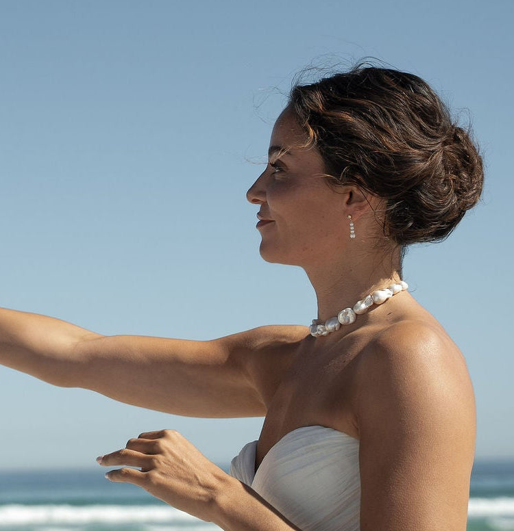 Giraffa – Boucles d'oreilles mariage courtes en perles