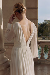 Hirondelle - Collier de dos court mariage boheme