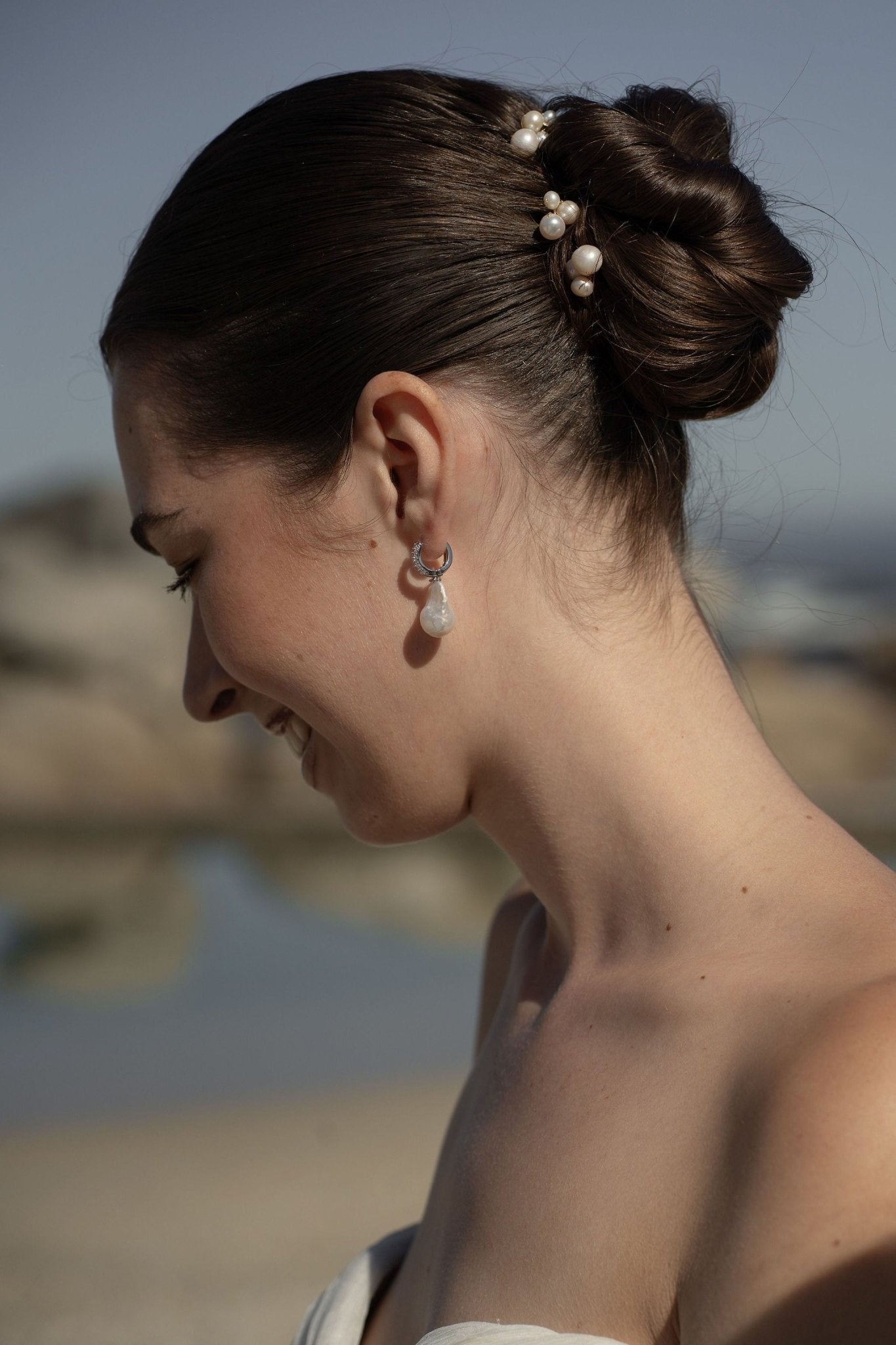 Ayanda - épingles à cheveux en perles naturelles pour coiffure mariage - Pic - Atelier Lilac