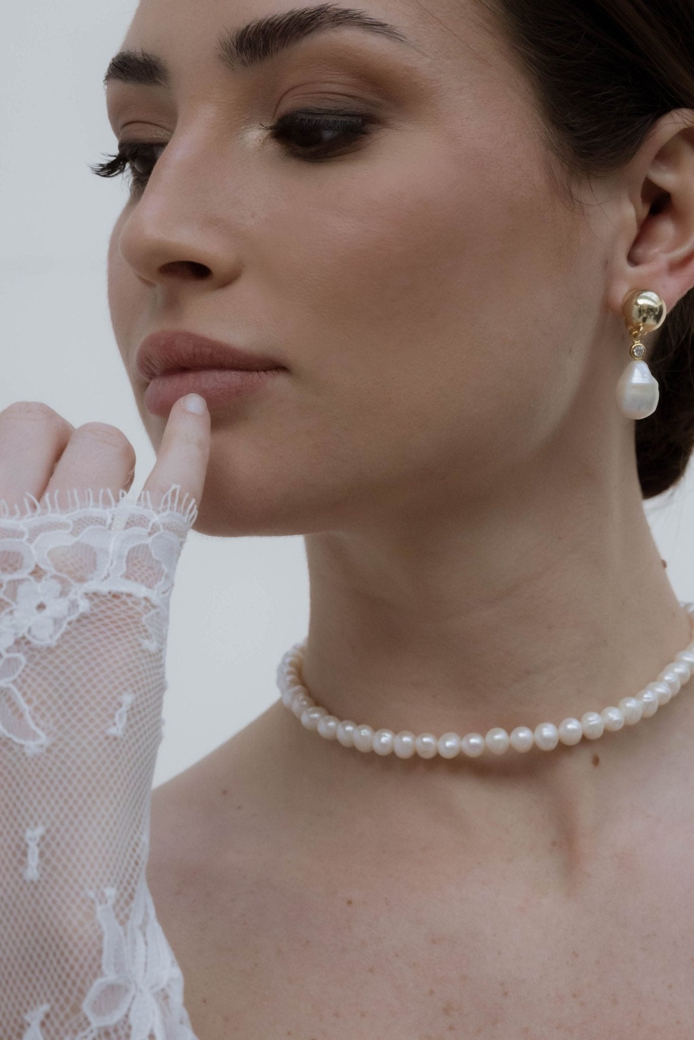 Bari - Boucle d'oreille clip perle baroque en argent sterling - Boucles d'oreilles courtes - Atelier Lilac