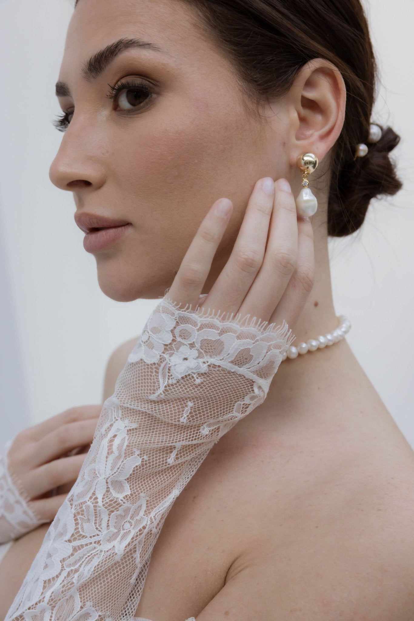 Bari - Boucle d'oreille clip perle baroque en argent sterling - Boucles d'oreilles courtes - Atelier Lilac