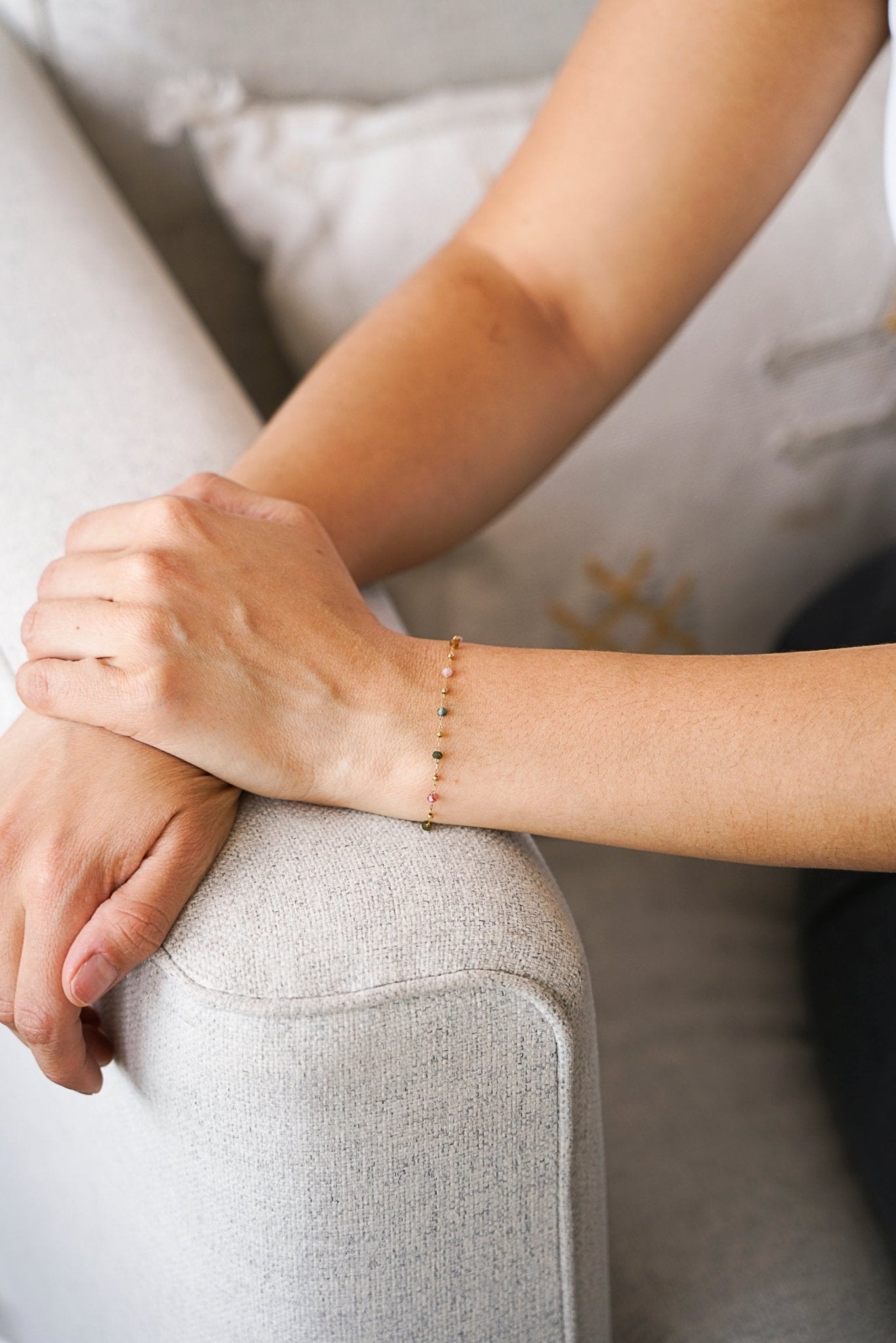 Bonheur - Bracelet chaine pierres naturelles facettées - Bracelet - Atelier Lilac