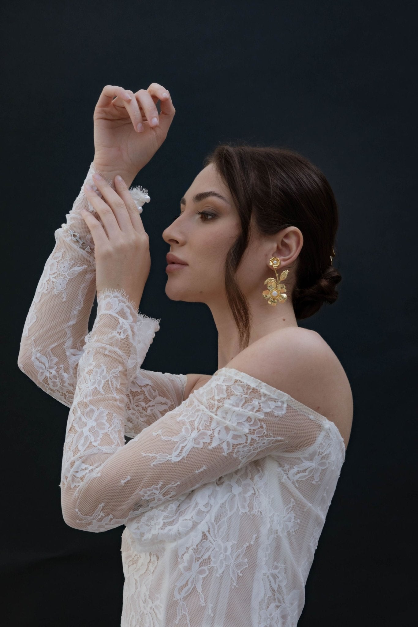 Botticelli – Boucles d'oreilles mariage pendantes romantiques - Boucles d'oreilles longues - Atelier Lilac