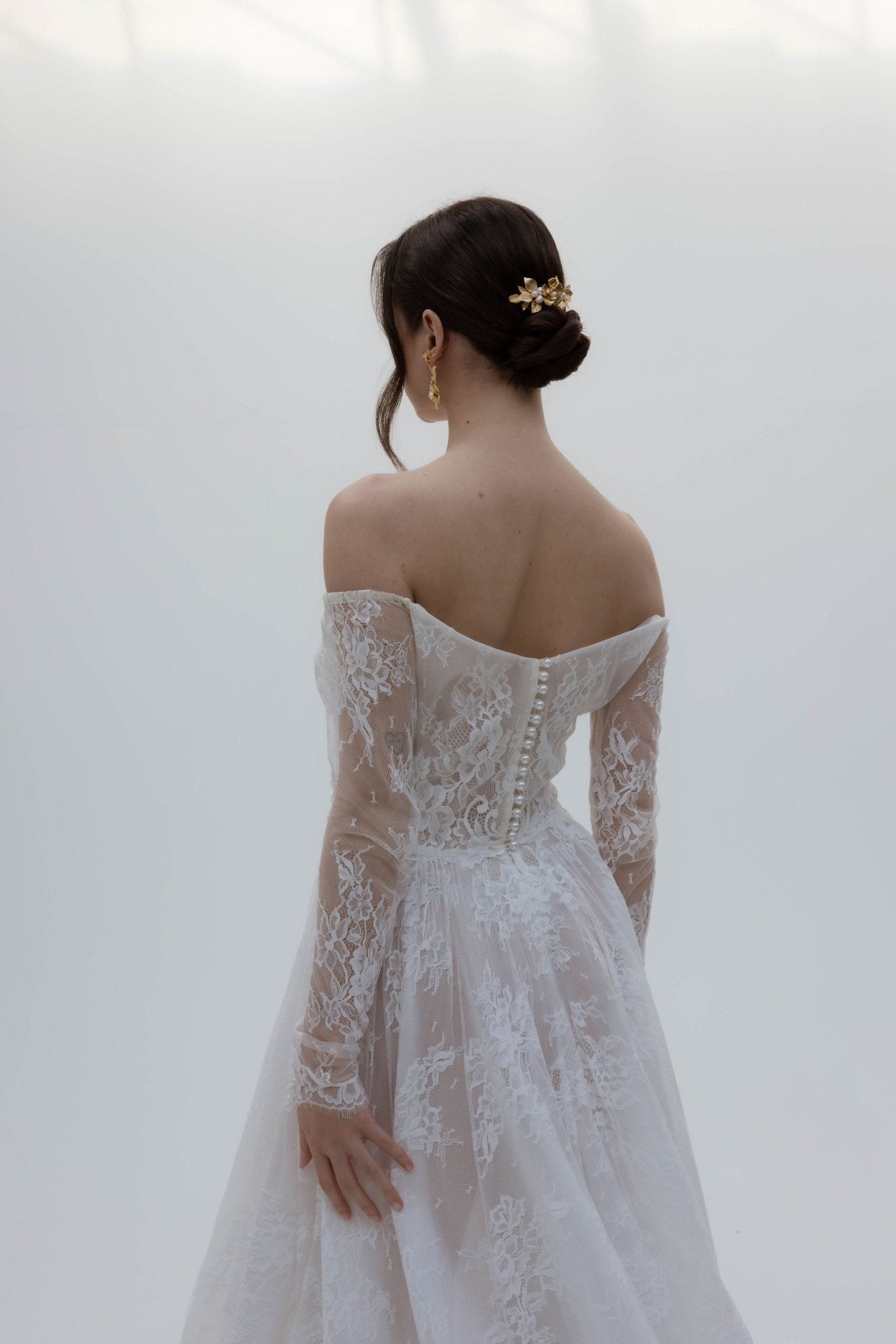 Botticelli – Peigne floral de mariée romantique et bohème - Grand peigne - Atelier Lilac