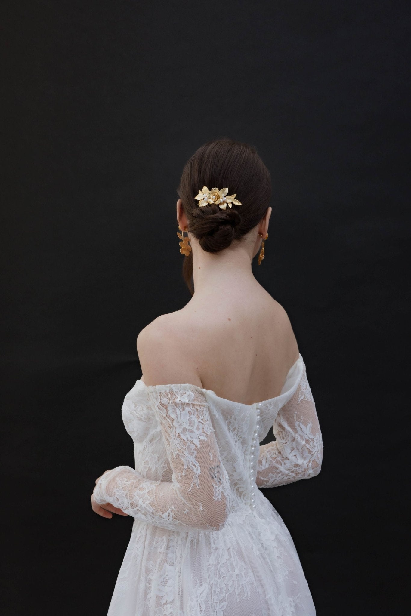 Botticelli – Peigne floral de mariée romantique et bohème - Grand peigne - Atelier Lilac