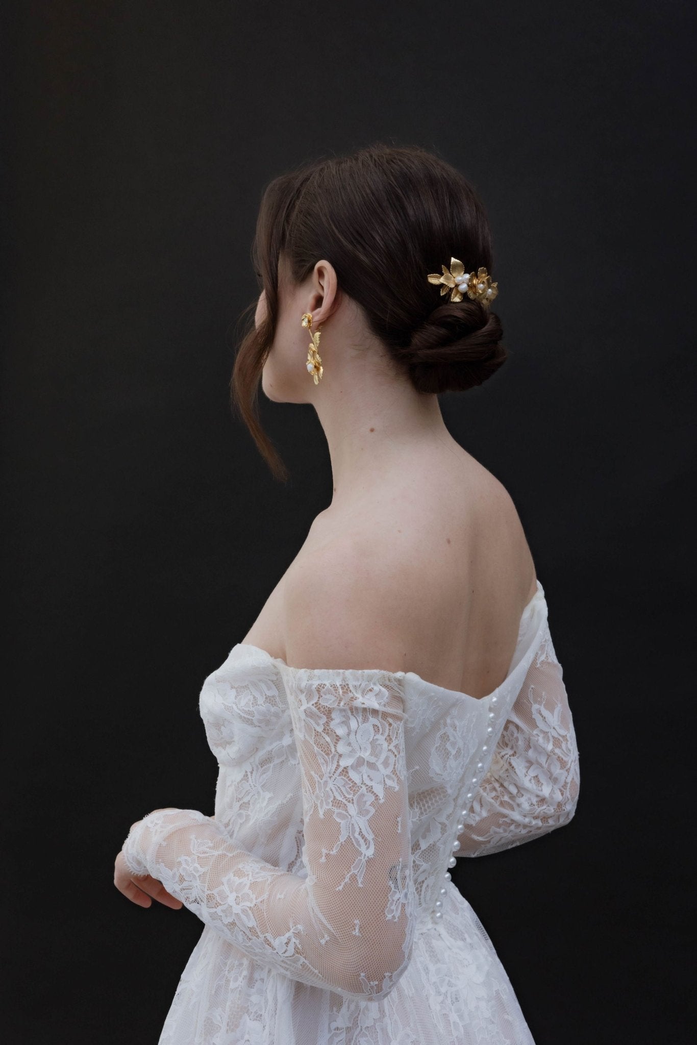 Botticelli – Peigne floral de mariée romantique et bohème - Grand peigne - Atelier Lilac