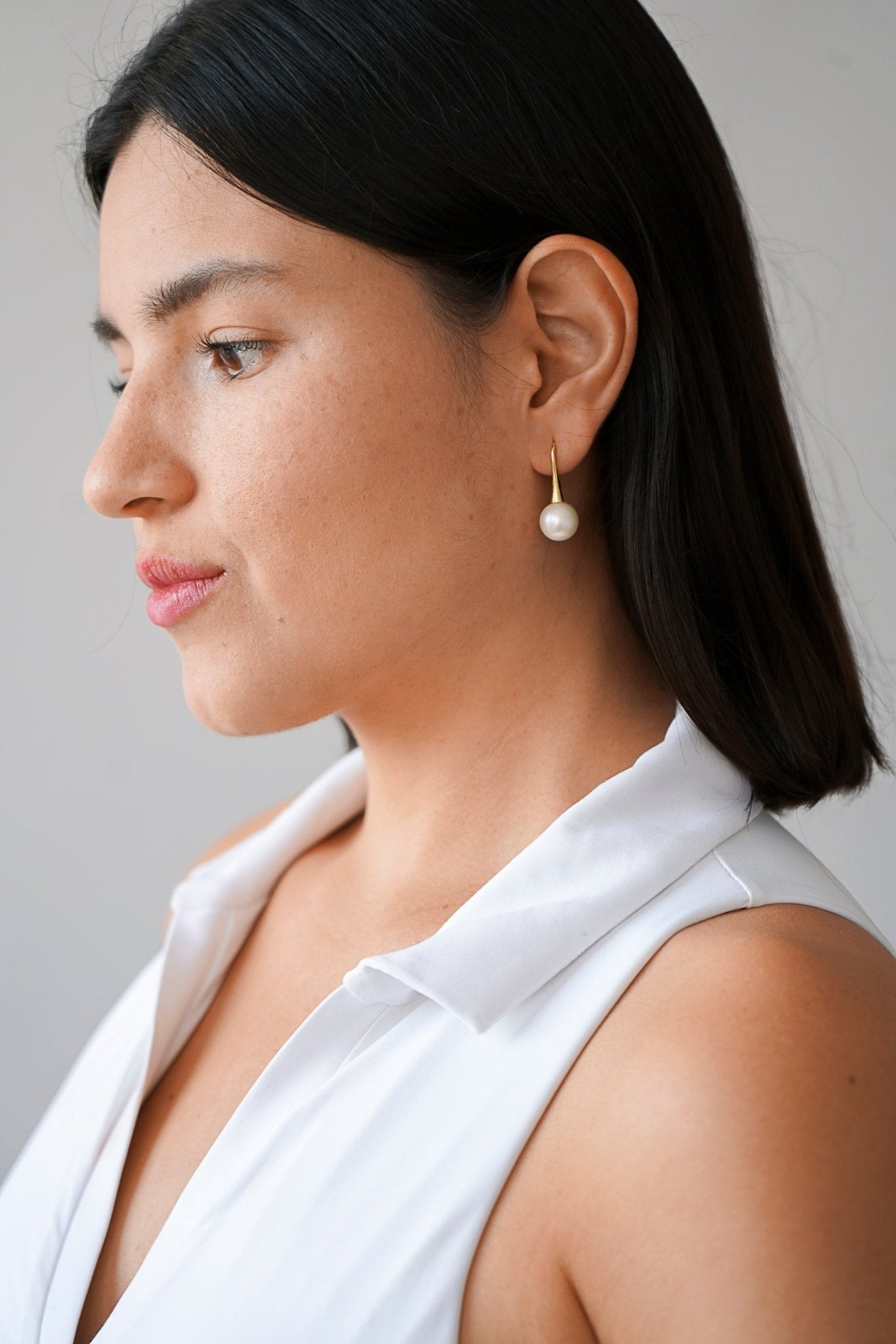 Boucles d'oreilles argent 925 et perle d'eau douce - Boucles d'oreilles courtes - Atelier Lilac