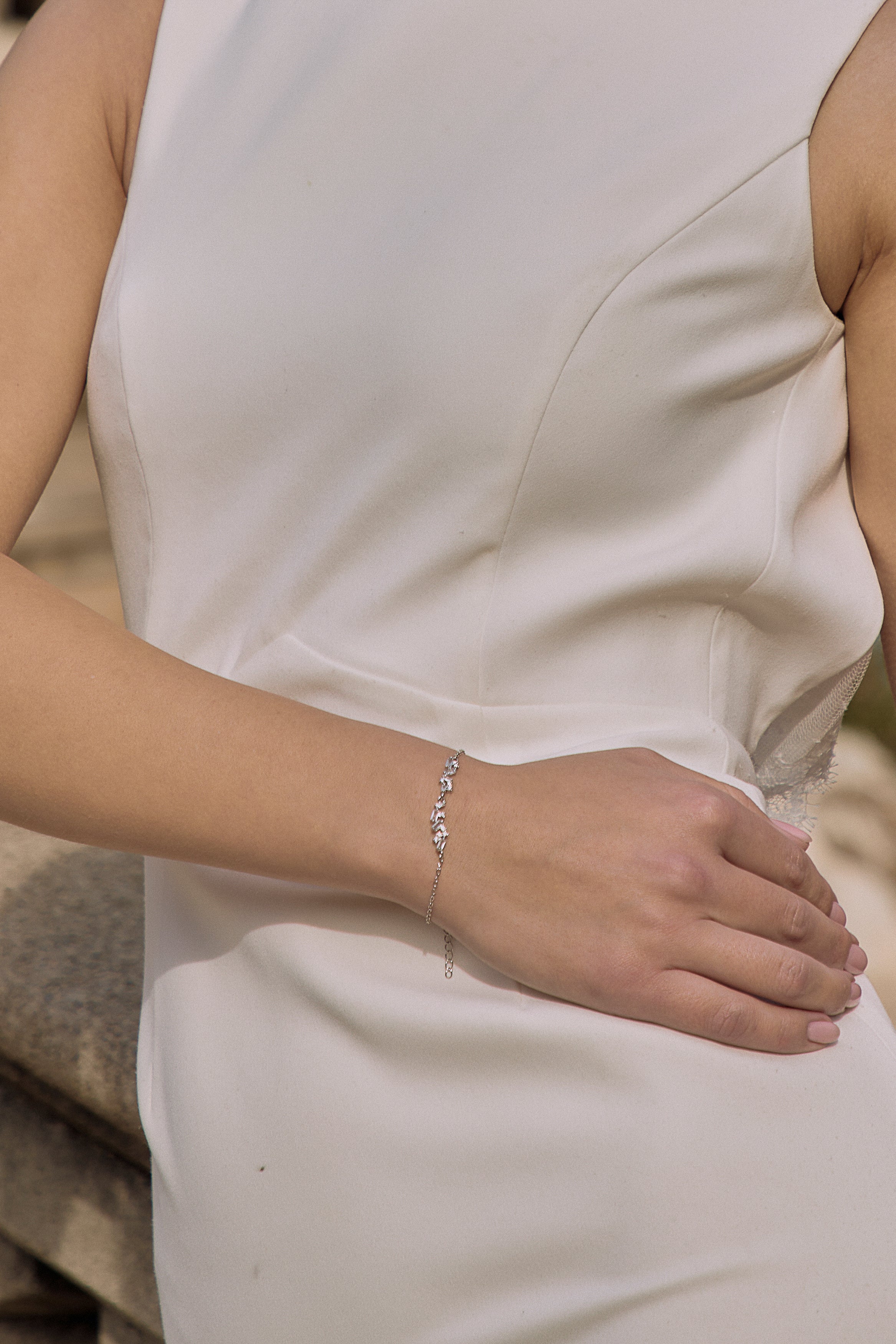 Lavande - Bracelet de mariée en zircons