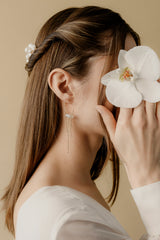 Colibri Rubi - Brincos de argola leves com pérolas de água doce