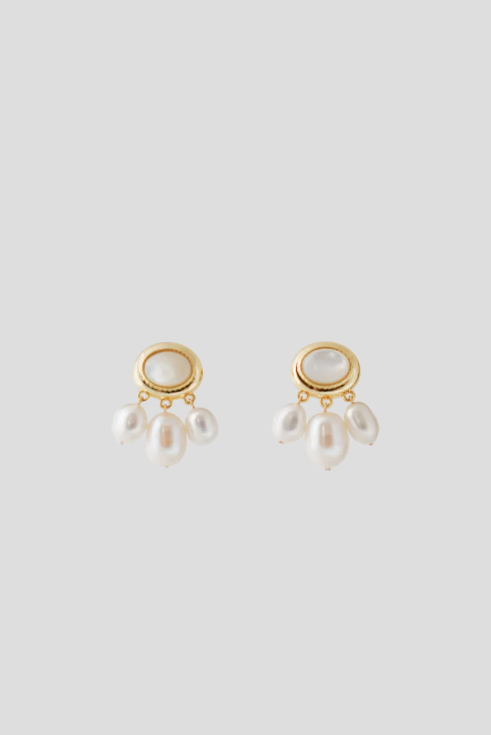 Boucles d'oreilles trois perles naturelles