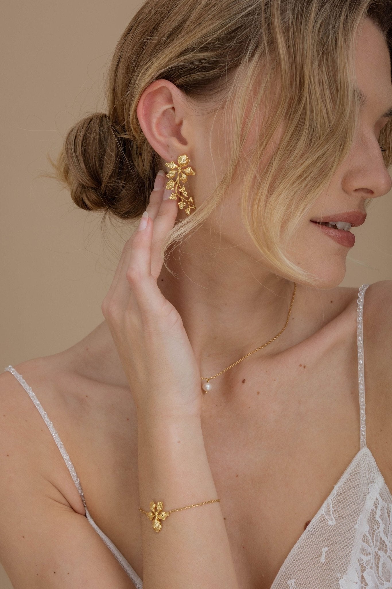 Firenze - Boucles d'oreilles mariage florales et romantiques - Boucles d'oreilles courtes - Atelier Lilac