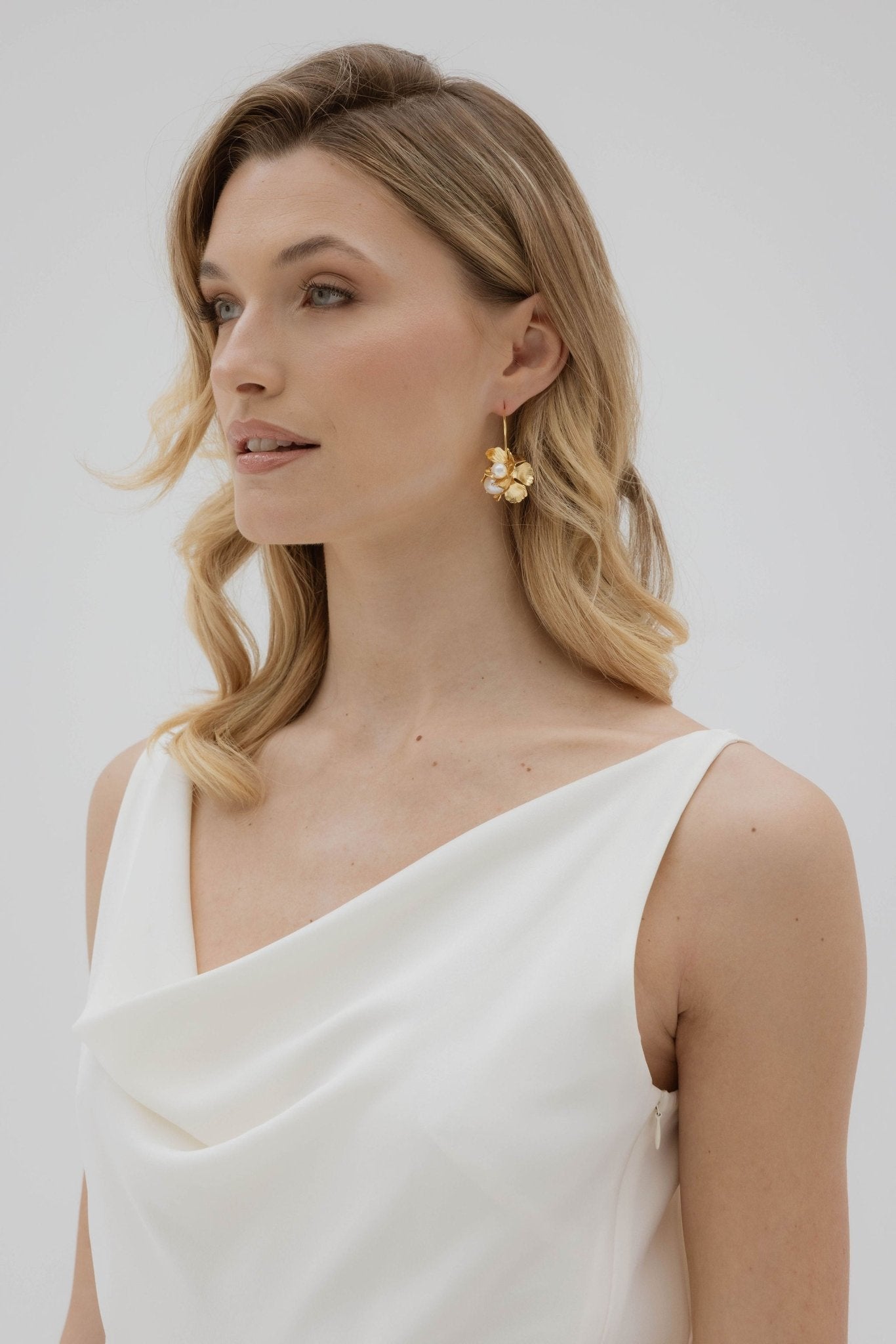 Genova - Créoles de mariée au charme Boheme - chic - Boucles d'oreilles longues - Atelier Lilac