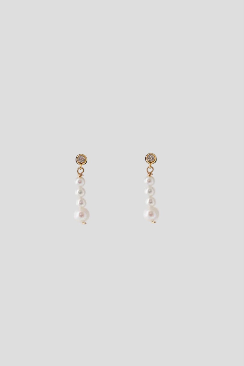 Giraffa – Boucles d'oreilles mariage courtes en perles - Boucles d'oreilles courtes - Atelier Lilac