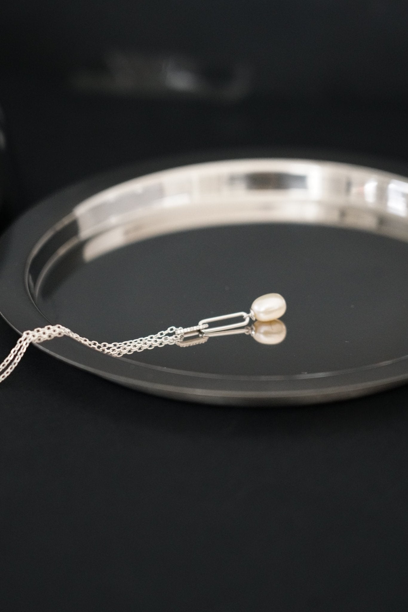 Kloe - COLLIER PERLE NATURELLE & ZIRCONS EN ARGENT MASSIF - Collier - Atelier Lilac