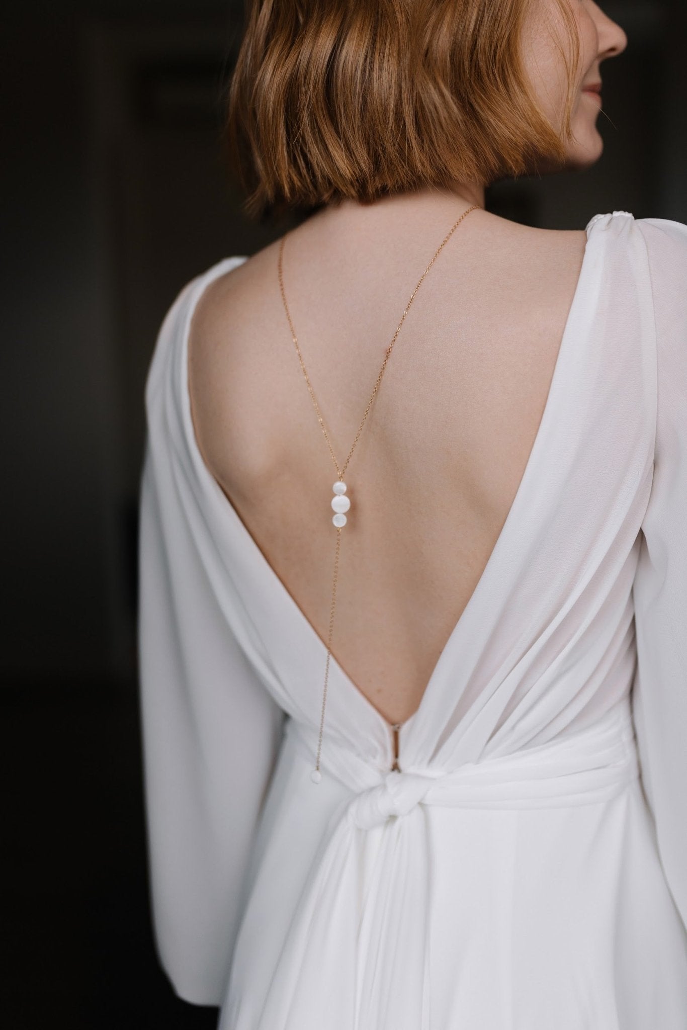 Luana - Collier de dos mariage en nacre - Collier de dos - Atelier Lilac