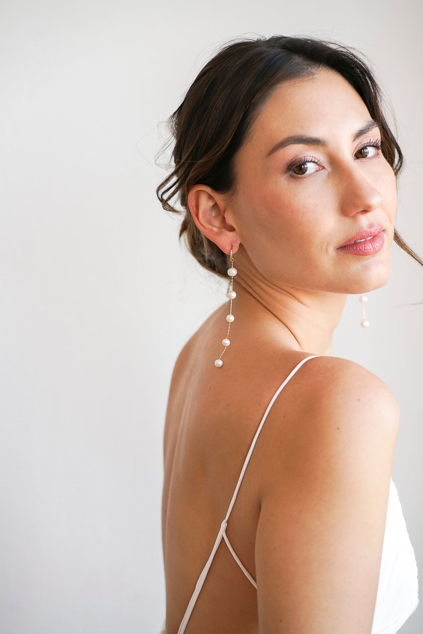Lys - Boucles d'oreilles pendantes Perles naturelles - Boucles d'oreilles longues - Atelier Lilac
