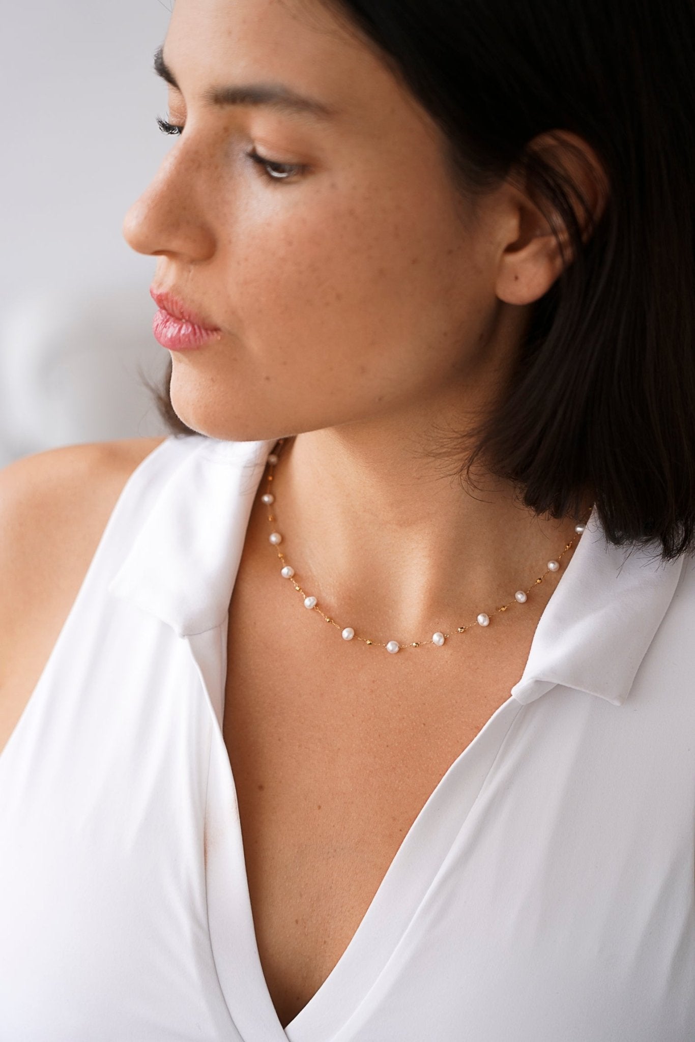 Pensée - Collier de perles naturelle mariage - Atelier Lilac