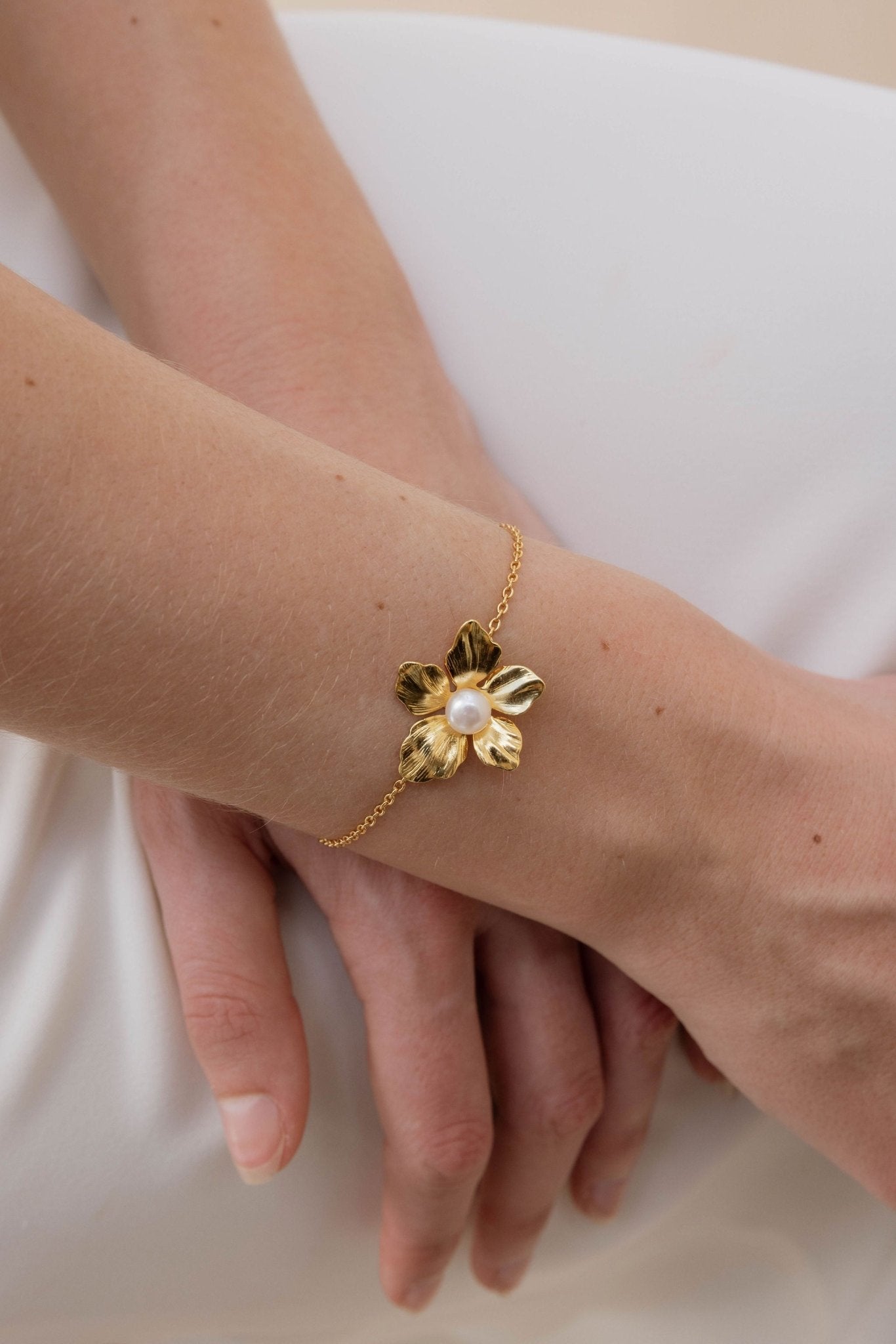 Roma – Bracelet délicat floral avec perles naturelles - Bracelet - Atelier Lilac