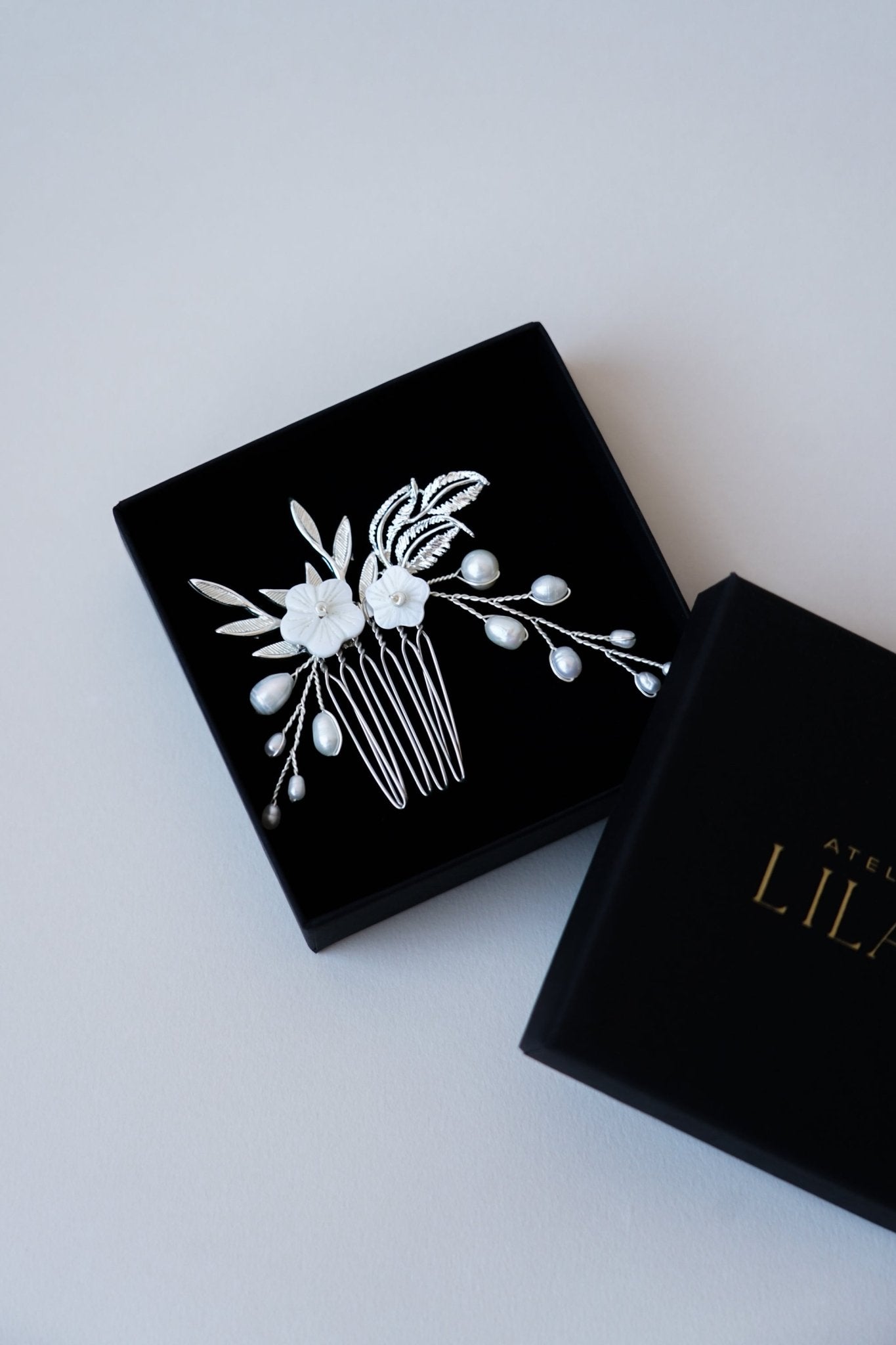 Rosée - Bijou de tête mariage - Petit peigne - Atelier Lilac