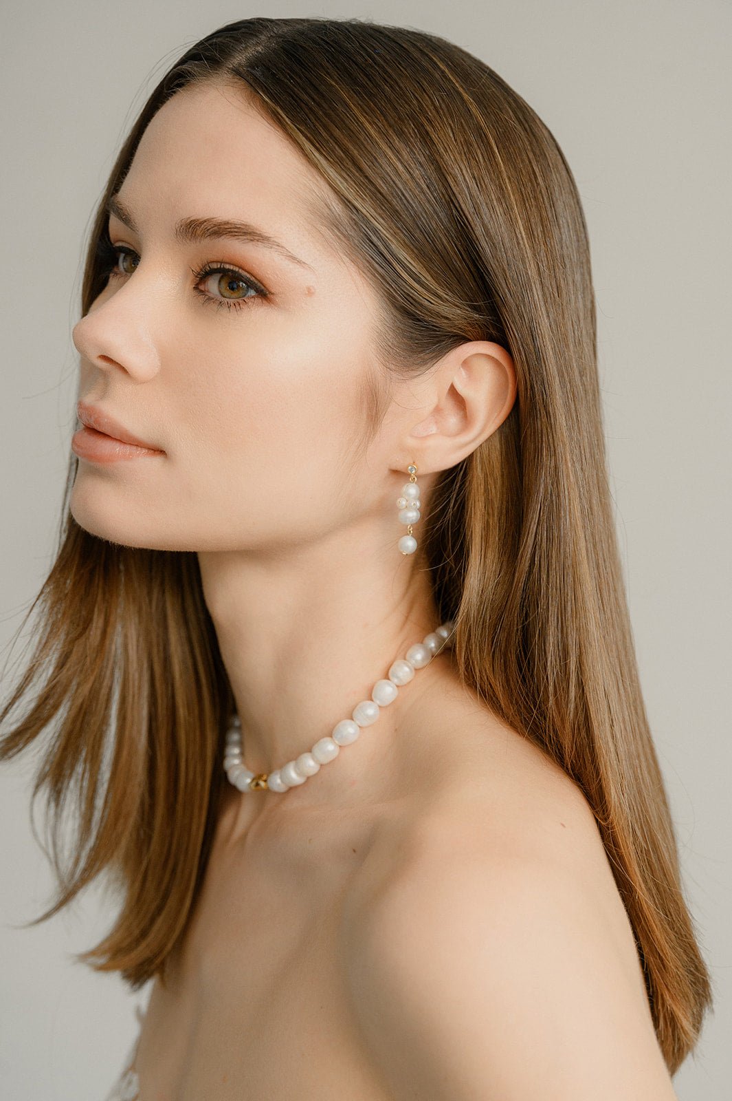 Tourterelle - Boucles d'oreilles argent 925 mariage moderne - Boucles d'oreilles courtes - Atelier Lilac