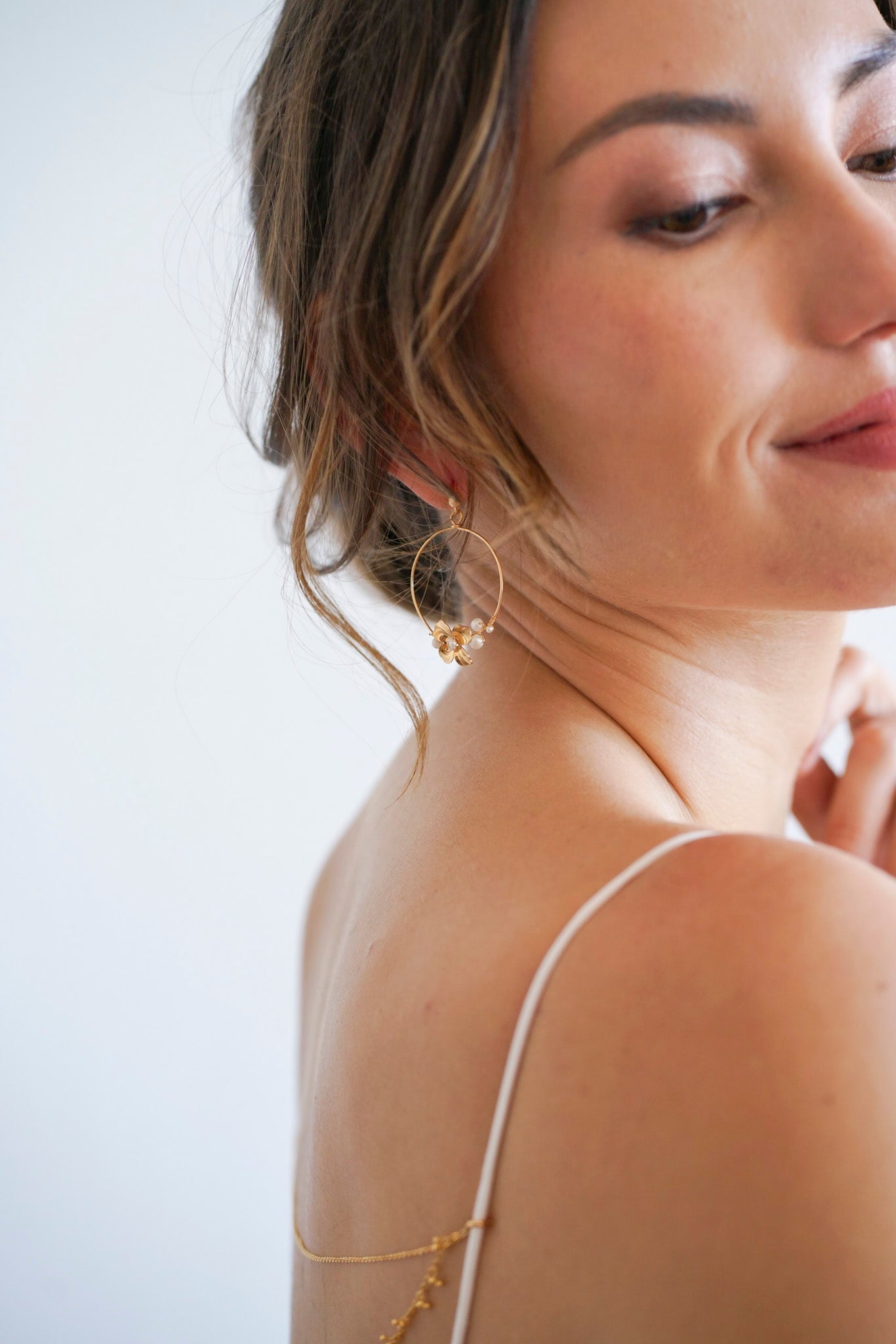 Tulipe - Boucles d'oreilles pendantes rondes - Boucles d'oreilles longues - Atelier Lilac