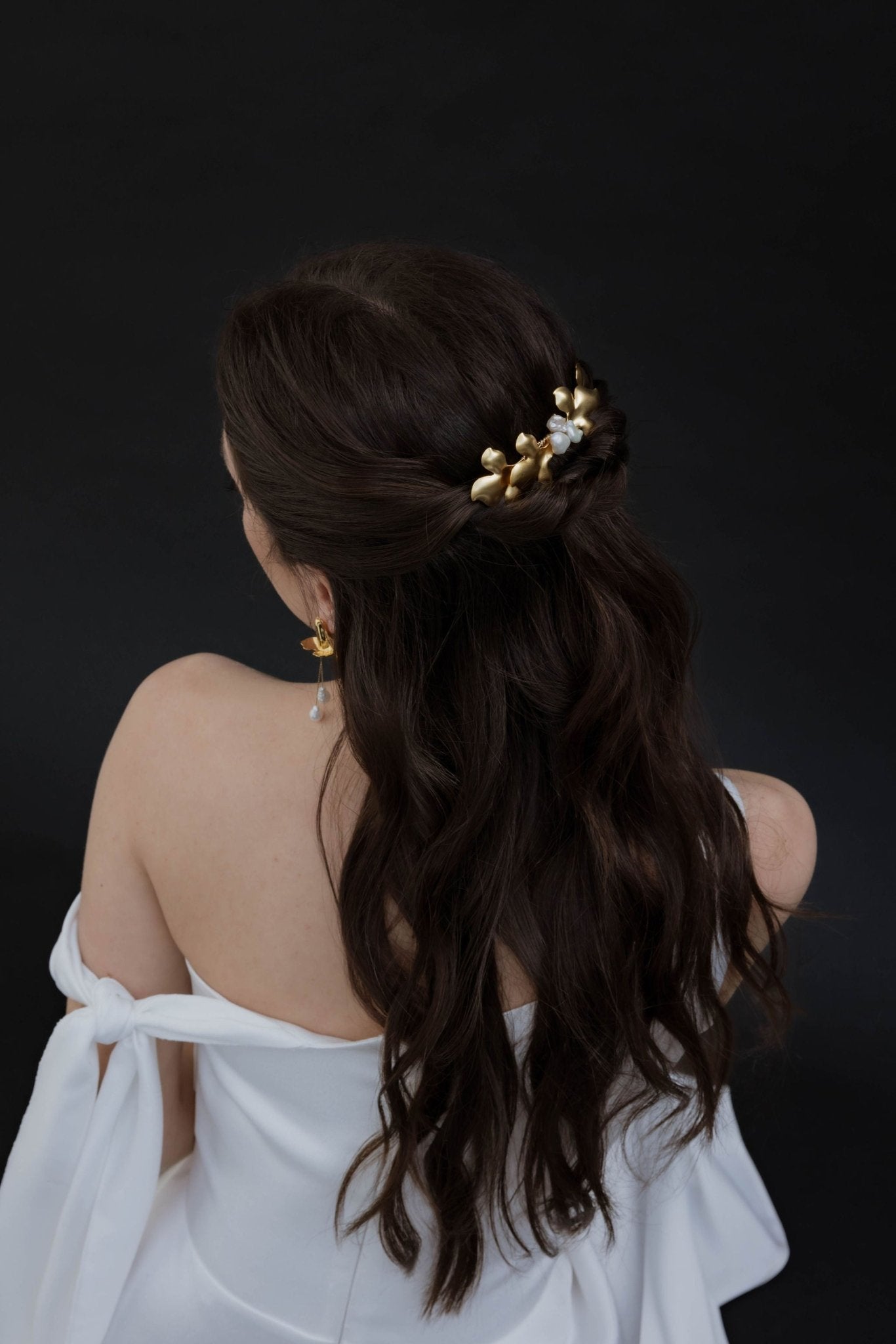 Venezia - Peigne mariage moderne avec perles baroques - Grand peigne - Atelier Lilac