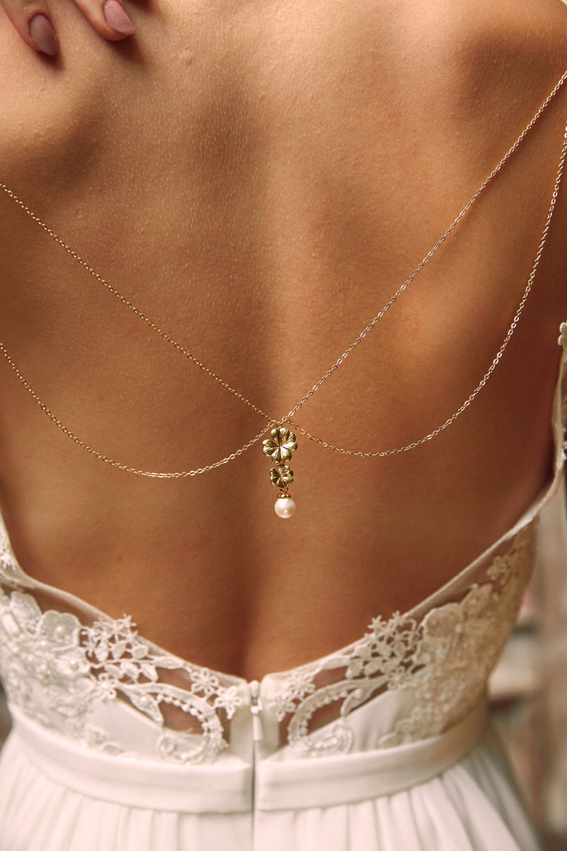 Accessoire pour robe de mariée bohème et romantique en or
