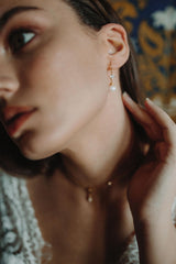 Talentueuse - Boucles d'oreilles délicates zirconium et perle
