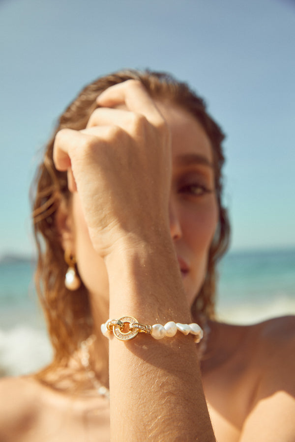bracelet de mariage en perles naturelles style plage