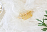 Peigne à cheveux de mariage floral et romantique or
