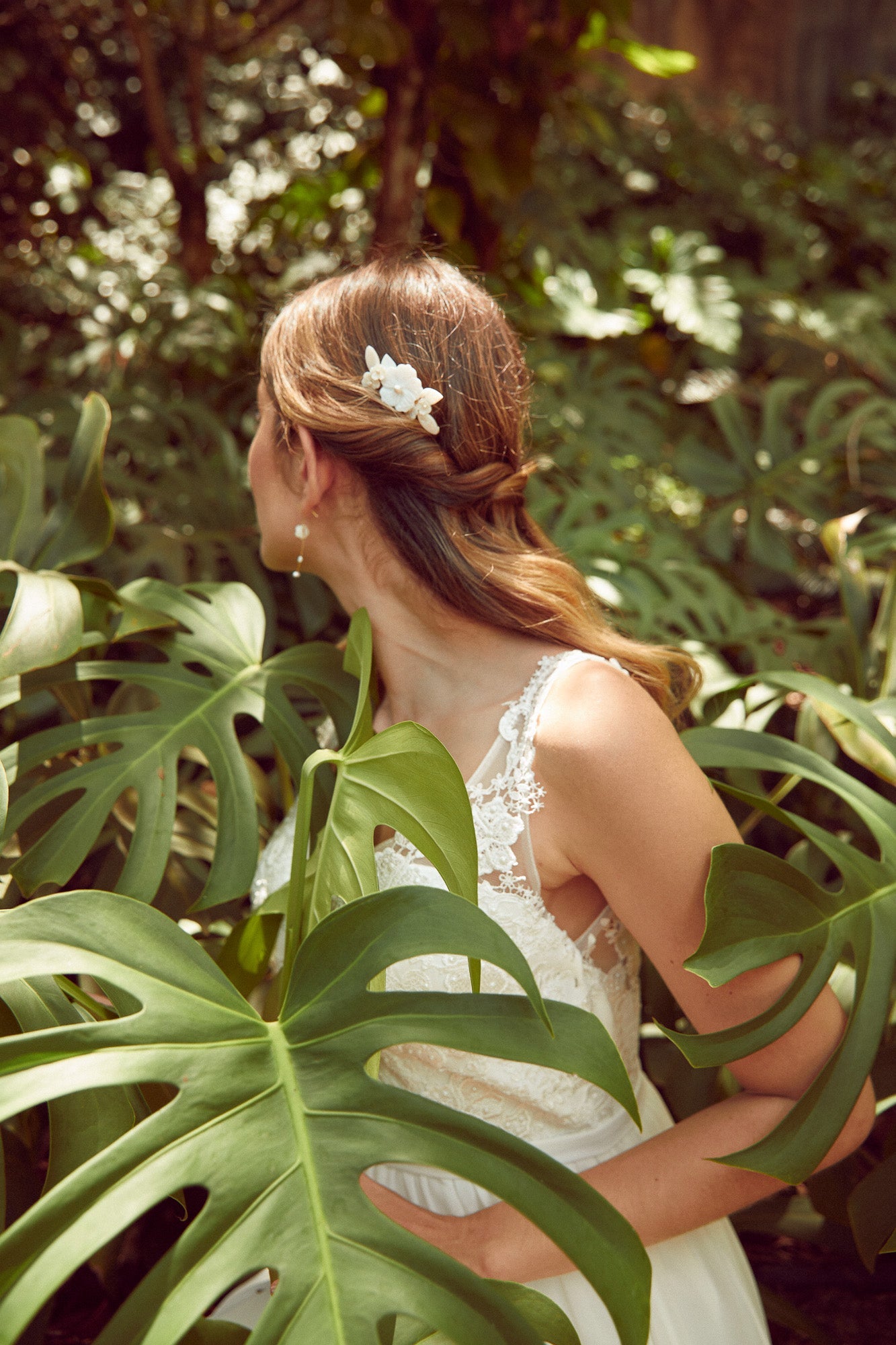 Aura - Peigne floral, bohème et romantique en nacre - Petit peigne - Atelier Lilac