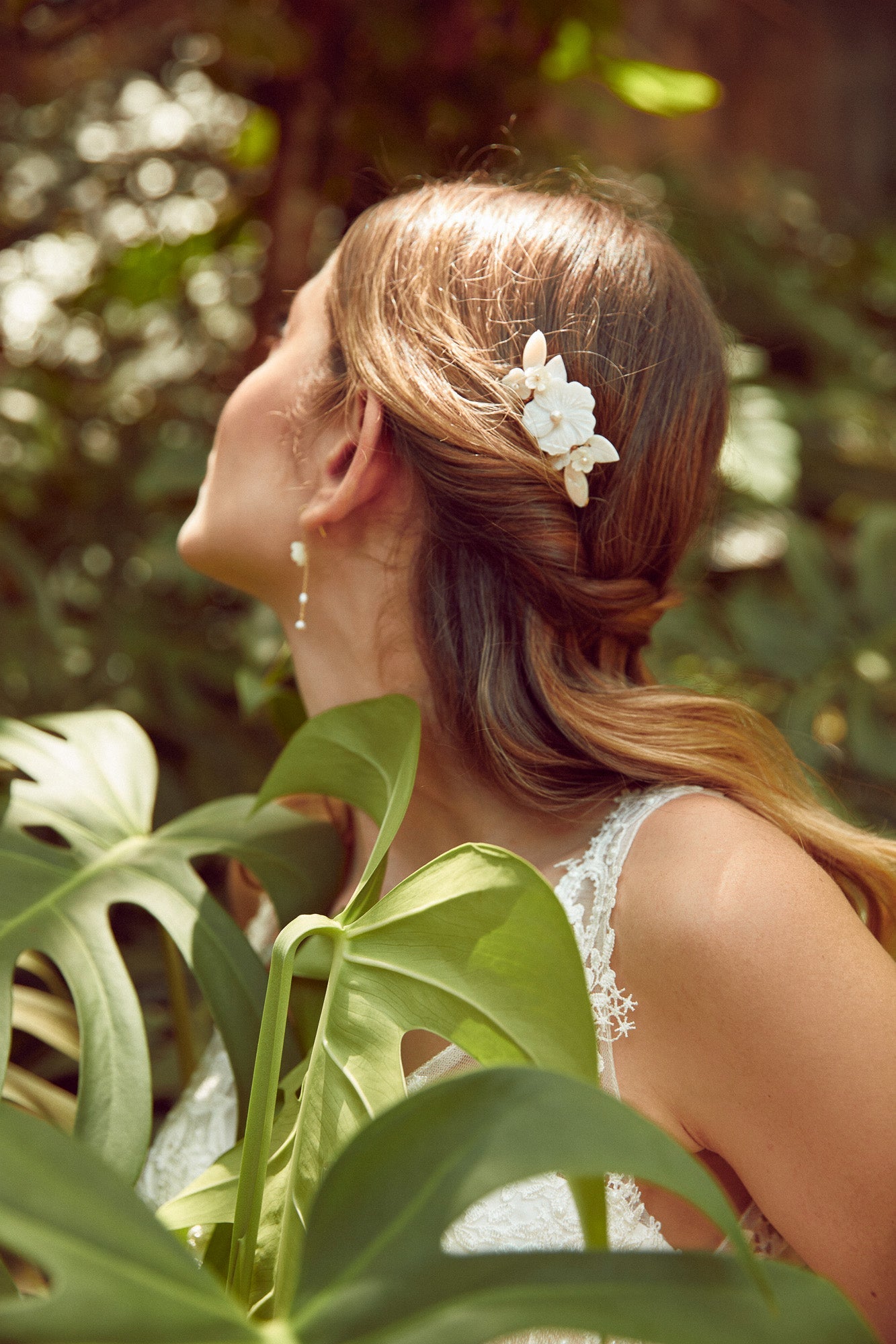 Aura - Peigne floral, bohème et romantique en nacre - Petit peigne - Atelier Lilac