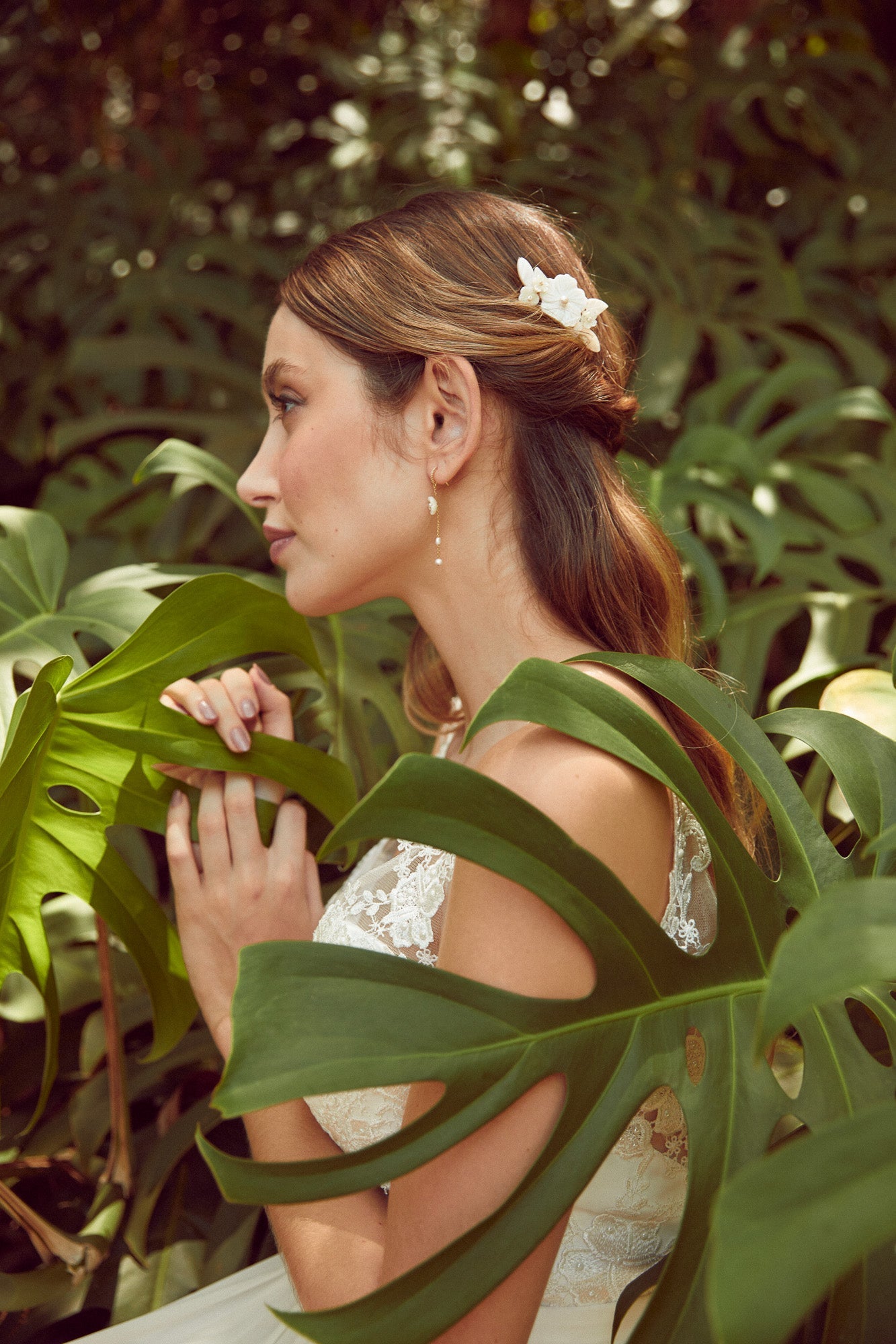 Aura - Peigne floral, bohème et romantique en nacre - Petit peigne - Atelier Lilac